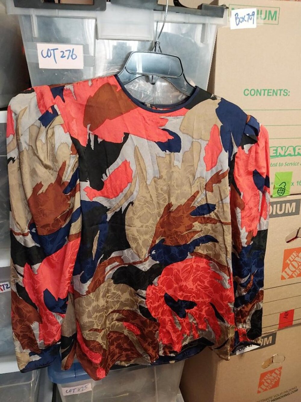 Vintage Women Floral Kung II New York 100% Silk Pink & Brown Floral Padded Sz 6